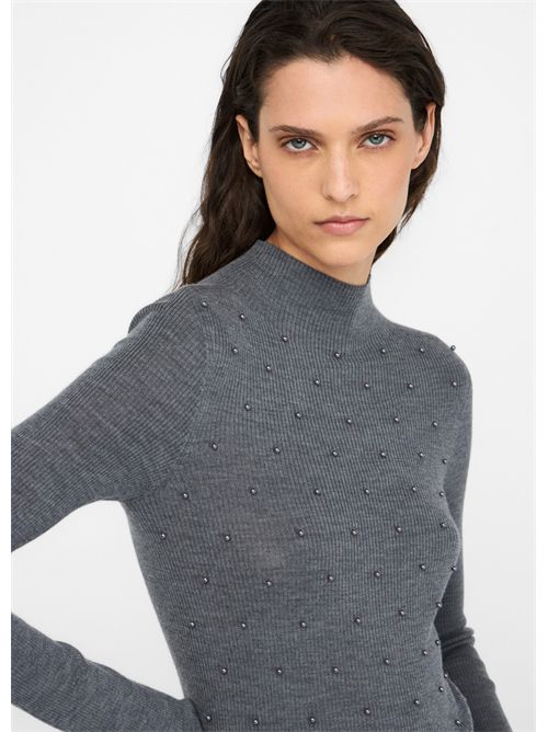 Maglia 100% lana con applicazioni LIU JO | MF5030MA77Q/02050
